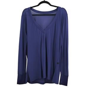 Lululemon Get Low Long Sleeve Mesh Top Purple V Neck Size 10